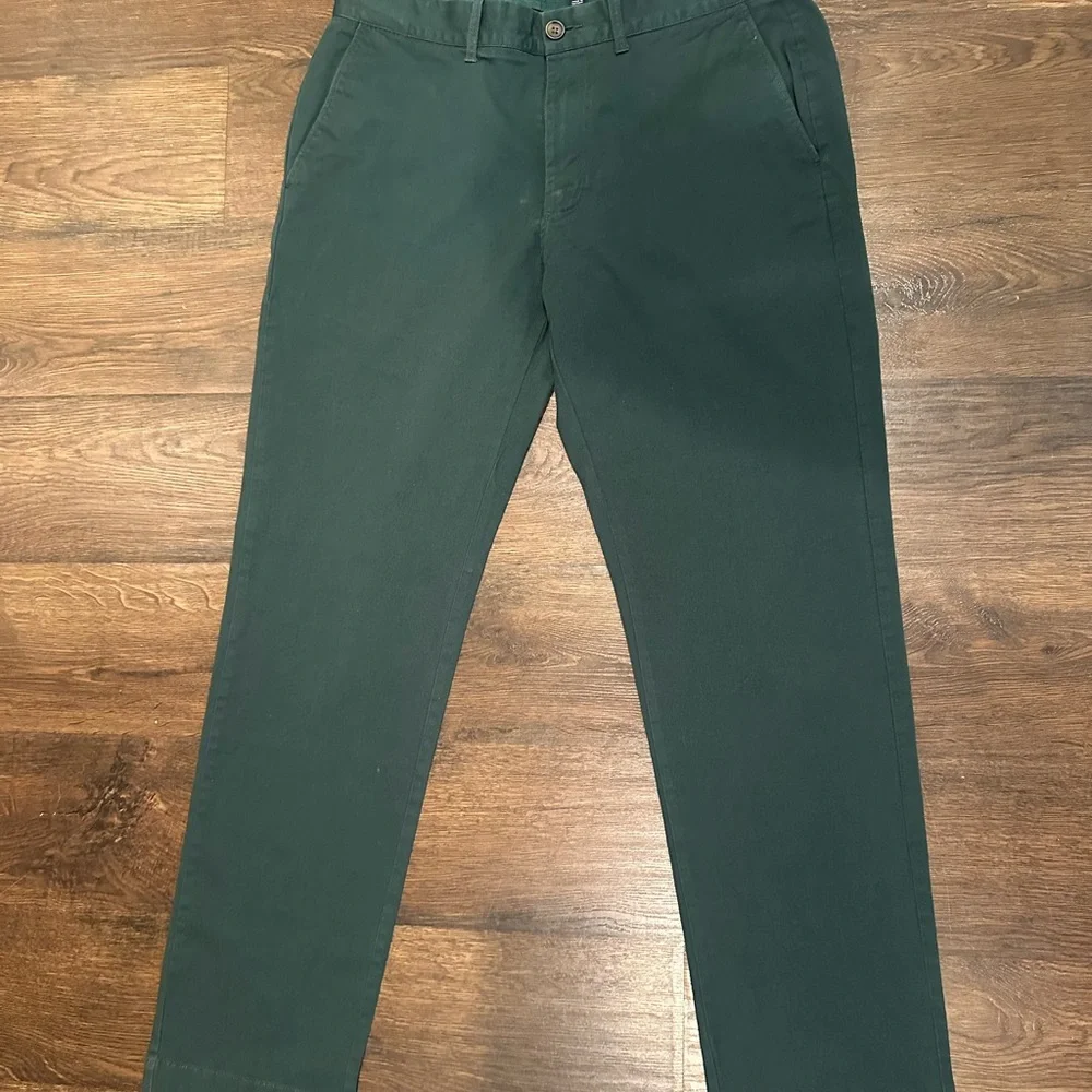 J. Crew Men's Chinos - Dark Green 33 x 32 - Picture 3 of 3